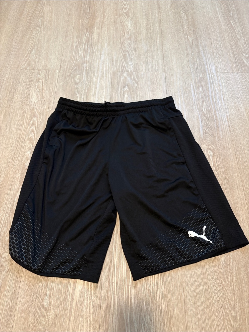 Puma Black Athletic Training Shorts with Logo